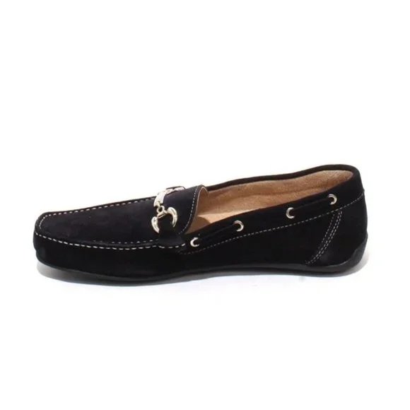 Italian ALTEMBERG 503a Navy Suede Leather Moccasins Loafers